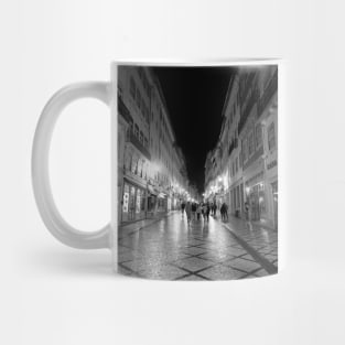 Strolling in Coimbra at Night - BW Mug